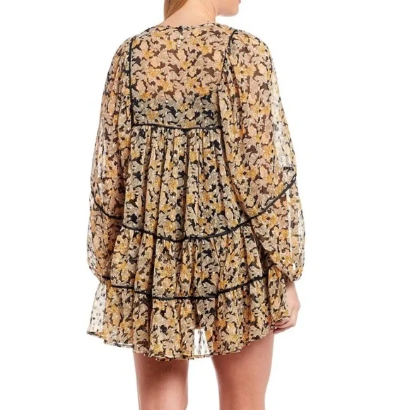 Free people Floral Long Sleeve Mini Dress - Picture 4 of 5